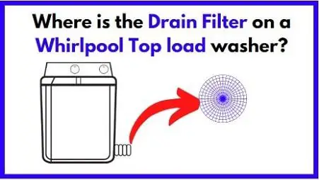 Where is the drain filter on a whirlpool top load washer