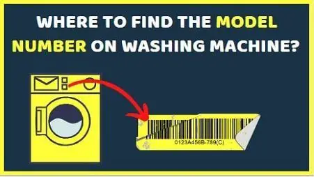 Where to find the model number on washing machine