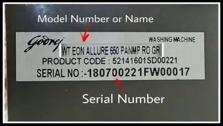 model number