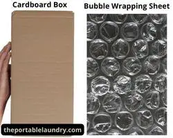 card board box and bubble wrap
