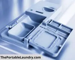 detergent tray beneath the flap