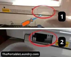 top load washer - locate hinge