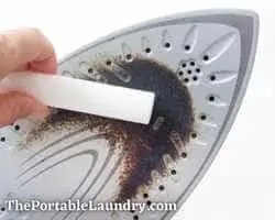 use scrapper or brush to remove stains and burnt marks