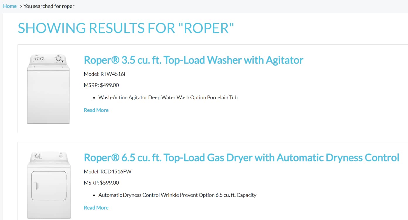 Roper Washing Machine Troubleshooting Causes & solutions