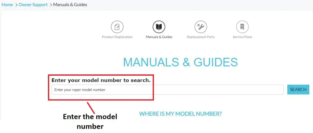 type the model number in the box