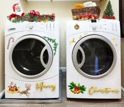 christmas themed washing machine sticker 1