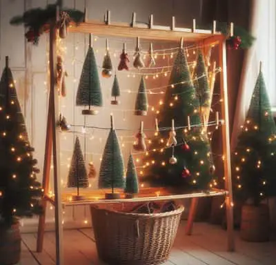 christmas tree with string Lights on Your Drying Rack