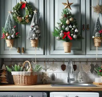 decorating seasonal storage with christmas tree