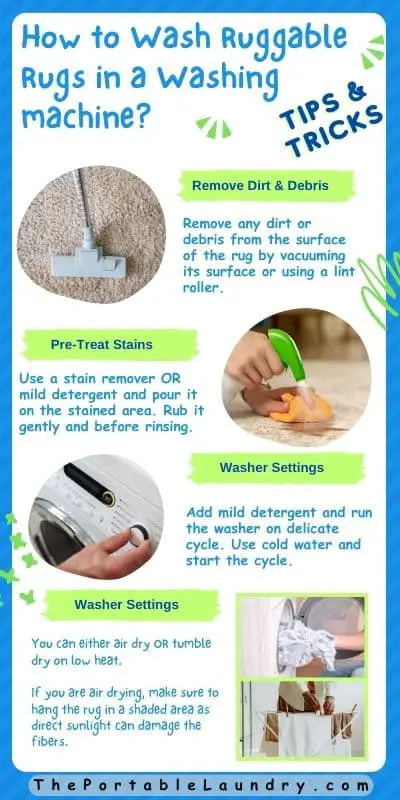 Instructions to wash ruggable rugs
