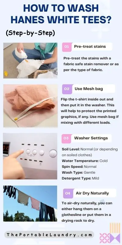 Instructions to wash hanes white tees