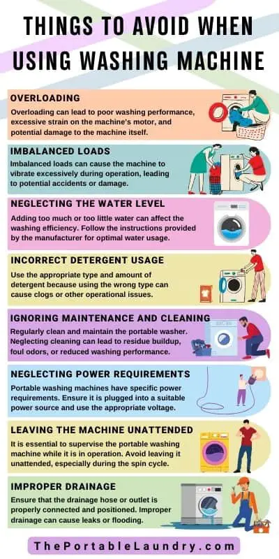 things to avoid when using portable washing machine