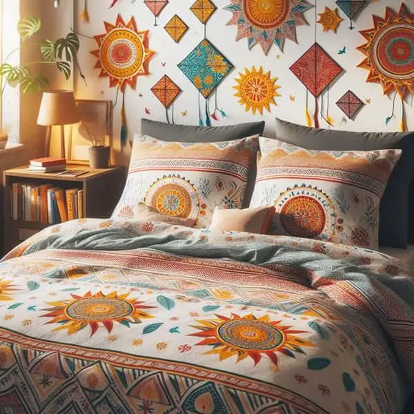 sun motif cushions
