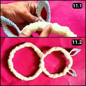 Step 11 - Stick The Ears To The Wreath