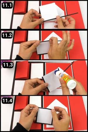 Step 11 - White squares with black borders