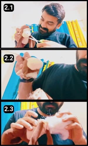 Step 2 - Cutting off the toy’s head