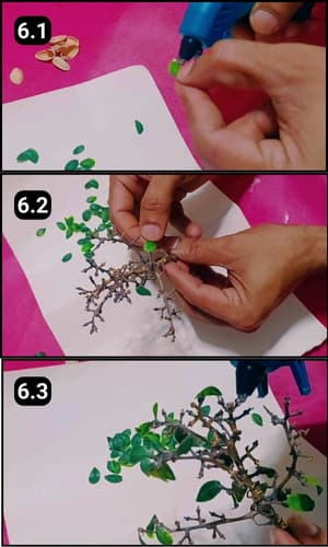 Step 6 - Stick the leaves