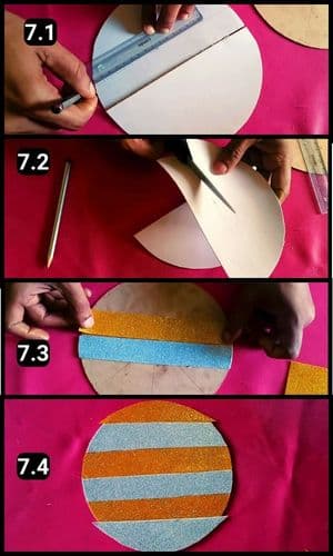 Step 7 - Sticking the glitter sheets