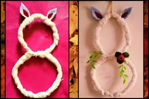 This is how the final DIY Easter Wreath Project looks
