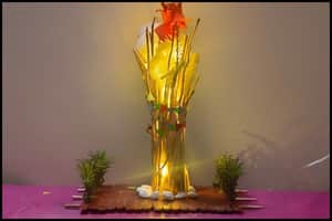 Completed look of DIY Holika Dahan Decor