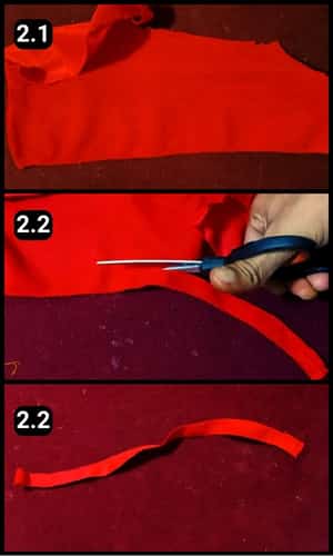 Step 2 - Cut strips of Velvet cloth