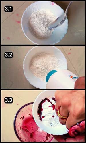 Step 3 - Adding Cornstarch, Talcum Powder, and Color