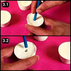 Step 3 - Punching Holes for incense sticks