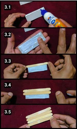 Step 3 - Sticking Popsicle Sticks