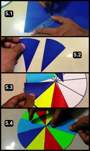 Step 5 - Sticking origami cutouts over the circle sections