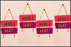 made multiple diy wall hanging holi decor