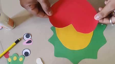 cutting the dino pieces