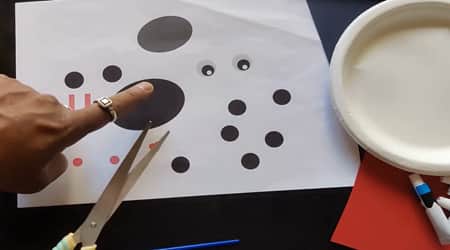 Materials required for paper plate ladybug craft-min