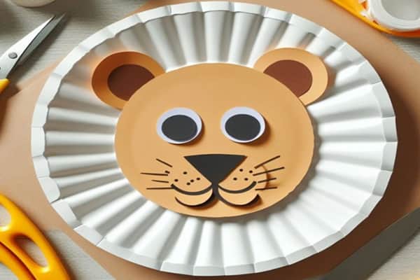 Easy Paper Plate LION Craft for KIDS (With Free Template)