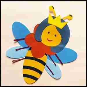 Queen Bumble Bee Paper Craft for Kids (Completed Project)