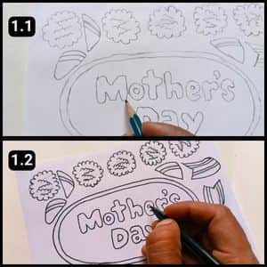 Step 1 - Making The Mother's Day Paper Wreath Template
