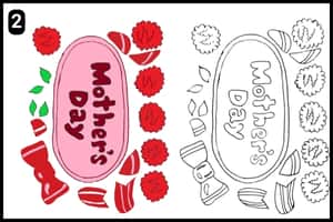 Step 2 - Mother's Day Paper Wreath Template Source