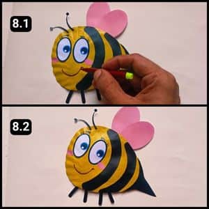 Step 8 - Adding Final Touch Ups To Our paper plate bumble bee