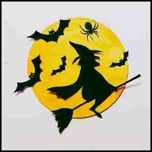 Wall Hanging Paper Halloween Craft for Kids (completed project)