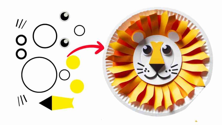 paper plate lion craft for KIDS with mane