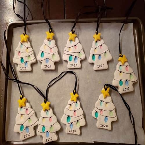 Christmas Tree Ornaments With Salt and Dough