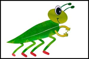 Leaf Shape Grasshopper Craft for KIDS With Free Template (completed project)