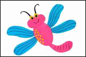 Paper DragonFly Craft For KIDS (Completed project)