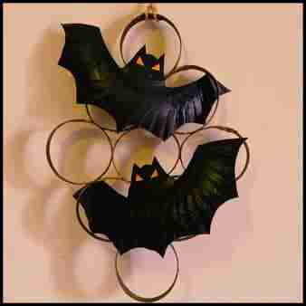 Paper Plate Bat Craft for Halloweens Day Kids Craft Completed Project