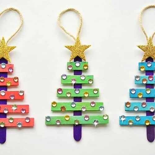 Popsicle Sticks Christmas Tree Craft