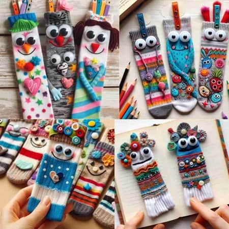 Sock Puppet Finger Puppets Bookmarks