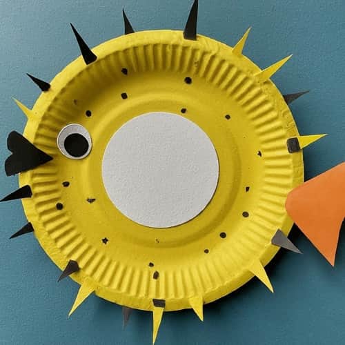 Spiky Paper Plate Pufferfish