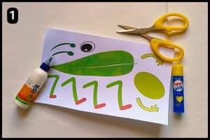 Step 1 - Things You'll Need For This Leaf Shaped Paper Grasshopper Craft