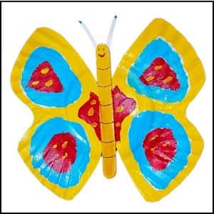 Butterfly Craft For KIDS With Paper Plate & Popsicle Sticks (Completed project)