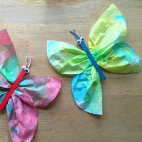 Coffee Filter Butterfly Craft for Preschoolers