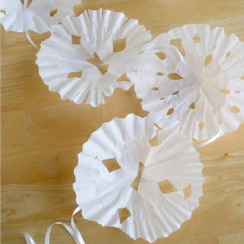 Coffee Filter Snowflake Hangers