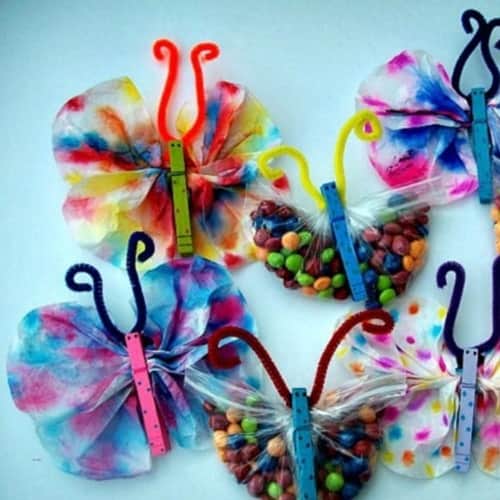 Coffee Filter and Candy Combo Butterfly Craft